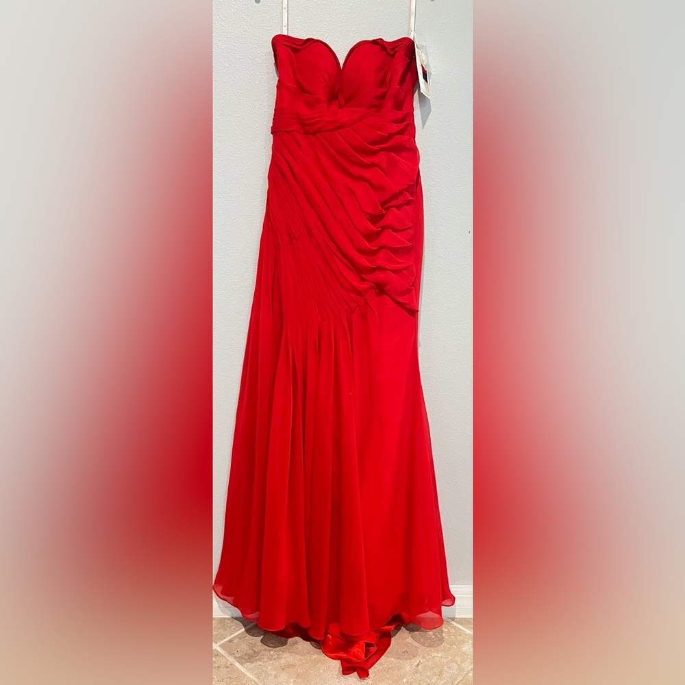 Zoey Grey gorgeous prom bridesmaid red gown Sz 12 - Picture 2 of 6